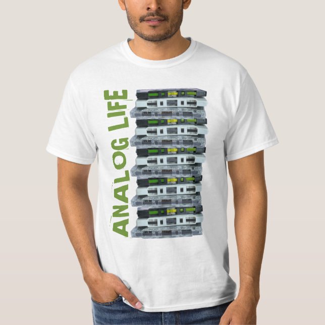 Analog Life Cassette Band Music Lover T-Shirt (Vorderseite)