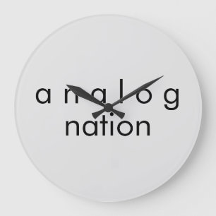 Analog Nation Audio Grau Quarzsäulenuhr Große Wanduhr