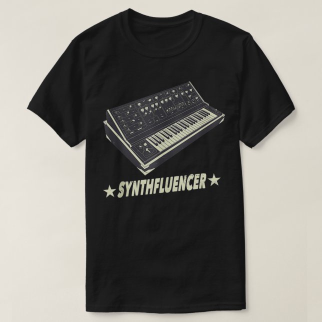 Analog Synthesizer Synthfluencer Synth Retro Pro T-Shirt (Design vorne)