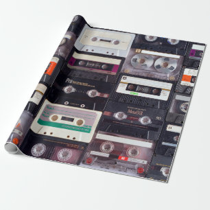 Analoge Audiokassettenbänder Geschenkpapier