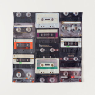 Analoge Audiokassettenbänder Wandteppich