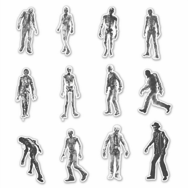 Analoger Horror Zombie Stickers Aufkleber (Vorderseite)