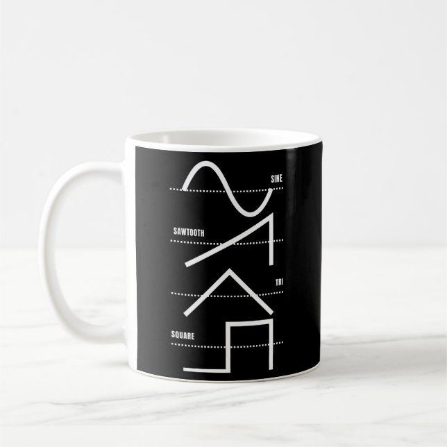 Analoger Synthesizer Techno-Wellenform-Synth-Nerd Kaffeetasse (Links)