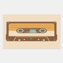 Analoges Design des Kassettenbands Rechteckiger Aufkleber