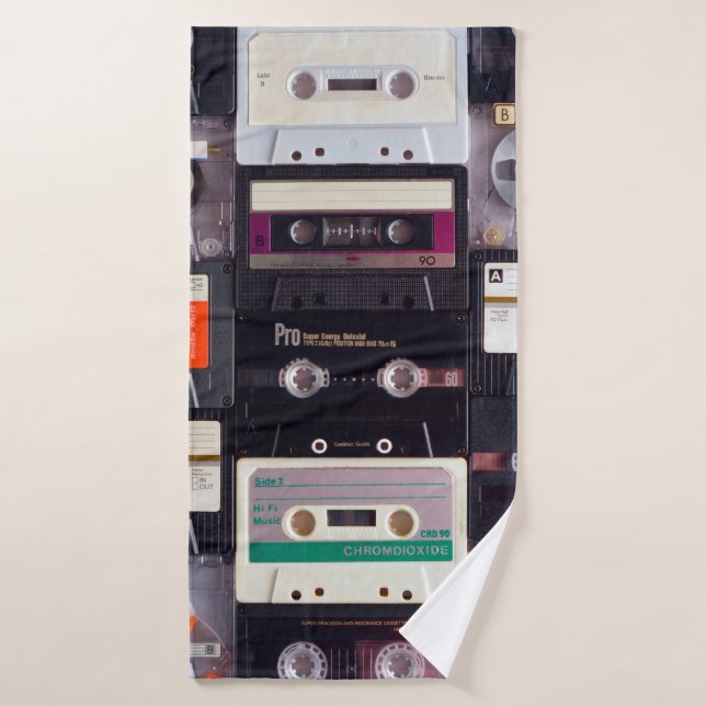 Analogische Audiokassette Badehandtuch (Badehandtuch)