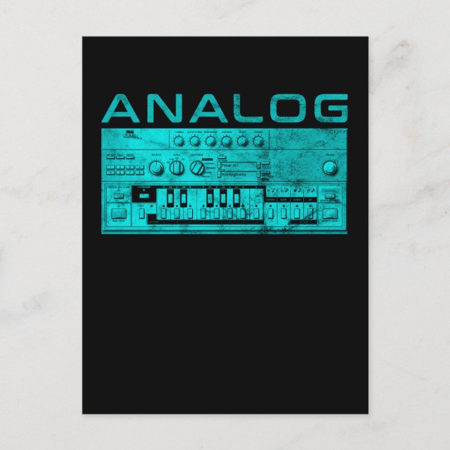 Analogsynthesizer-Tastatursynth Postkarte (Vorderseite)