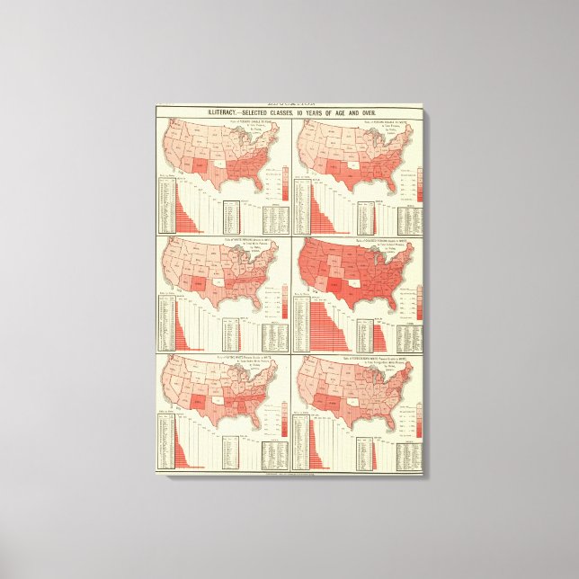 Analphabetismus für über 10 Jahre Leinwanddruck (Vorderseite)