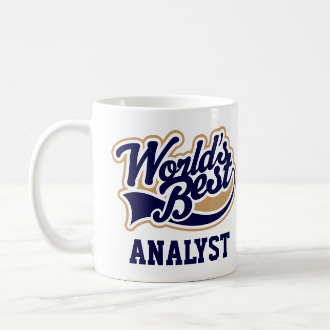 Analyst Worlds Bestes Geschenk Kaffeetasse (Links)