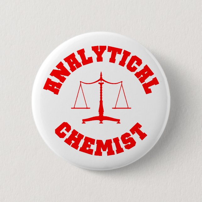 Analytischer Chemiker-Knopf (rot) Button (Vorderseite)