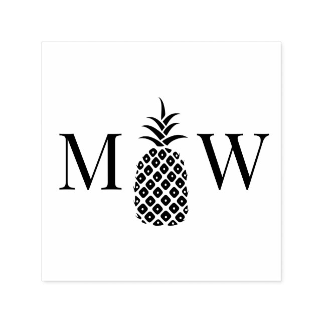 Ananas #11 Couple Wedding 2 Initial Monogram Permastempel (Design)