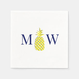 Ananas #11 Paar 2 Anfangsmonogramm DIY Farben Serviette