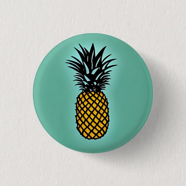 Ananas 3 cm Abzeichen Button (Vorderseite)