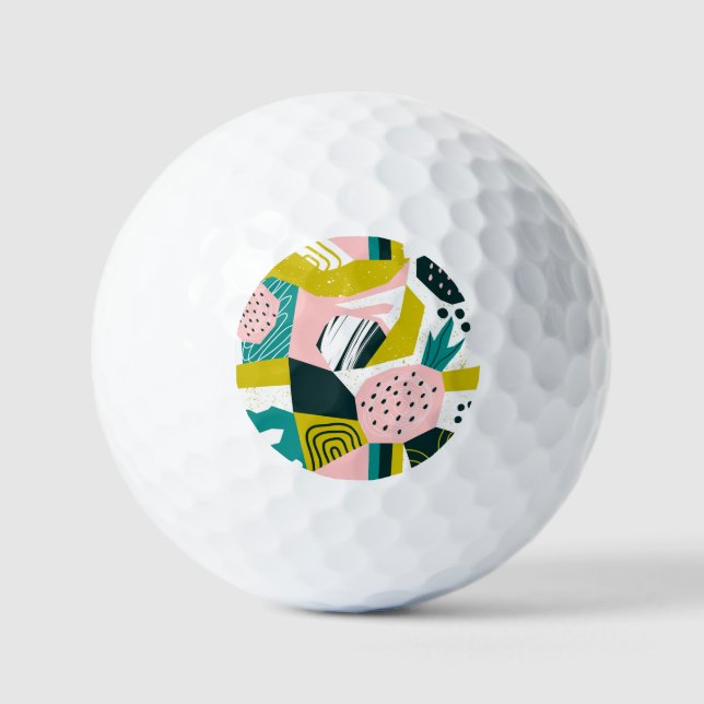 Ananas Abstrakt: farbenfrohe nahtlose Patchwork Golfball (Vorderseite)
