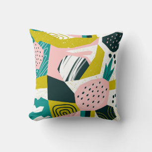 Ananas Abstrakt: farbenfrohe nahtlose Patchwork Kissen