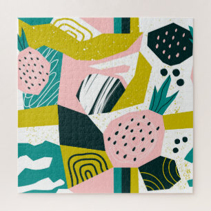 Ananas Abstrakt: farbenfrohe nahtlose Patchwork Puzzle