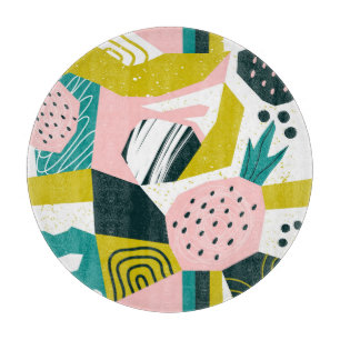 Ananas Abstrakt: farbenfrohe nahtlose Patchwork Schneidebrett