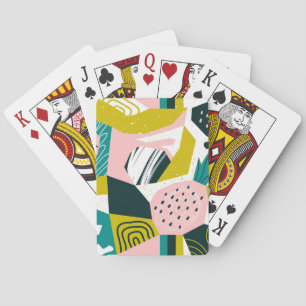 Ananas Abstrakt: farbenfrohe nahtlose Patchwork Spielkarten