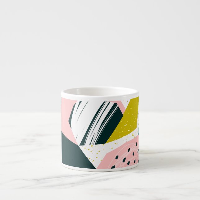 Ananas Abstrakte: Farbige Nahtlose Patchwork Espressotasse (Vorderseite)