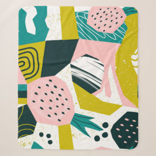 Ananas Abstrakte: Farbige Nahtlose Patchwork Sherpadecke