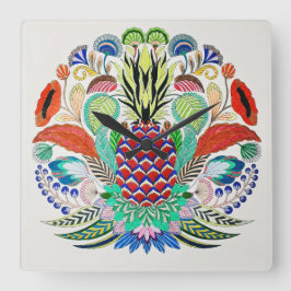 Ananas-Acrylwand-Uhr Quadratische Wanduhr