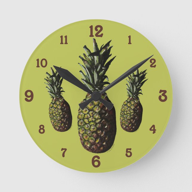 Ananas-Acrylwand-Uhr Runde Wanduhr (Vorderseite)