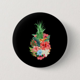 Ananas Aloha Beaches Sommer - Blume Tropisch Button