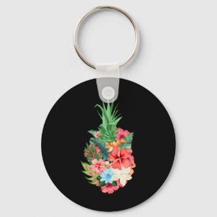 Ananas Aloha Beaches Sommer - Blume Tropisch Schlüsselanhänger