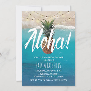 Ananas Aloha Tropical Beach Brautparty Einladung