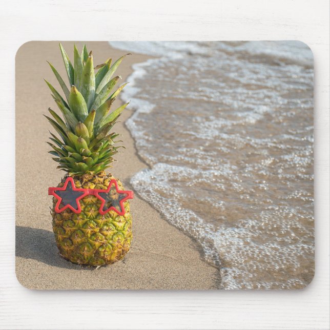 Ananas am Strand Sand Mousepad (Vorne)