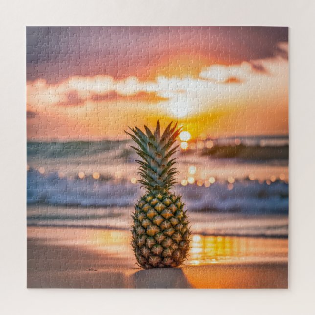 Ananas am Tropical Beach Puzzle (Vertikal)