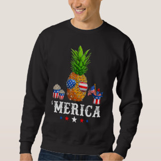 Ananas amerikanische Flagge 4. Juli Merica USA Sweatshirt