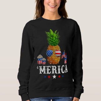 Ananas amerikanische Flagge 4. Juli Merica USA Sweatshirt