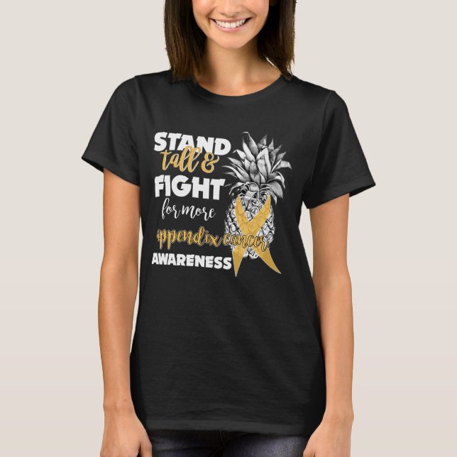 Ananas-Ananas-Blinddarm steht hoch T-Shirt (Vorderseite)