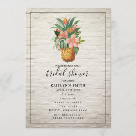 Ananas-Ananas-Blumenziegel Tropisches Brautparty Einladung