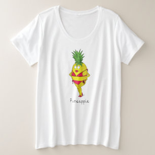 Ananas-Ananas-Button-Up-Frauen-Plus-T - Shirt