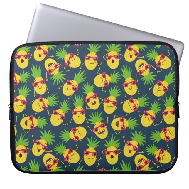 Ananas, Ananas, handgezeichnet, Sommermuster. Laptopschutzhülle (Vorderseite)