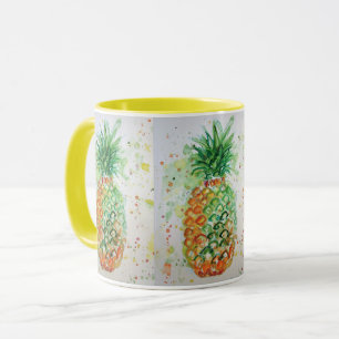Ananas-Aquarell-Malerei-Tasse Tasse