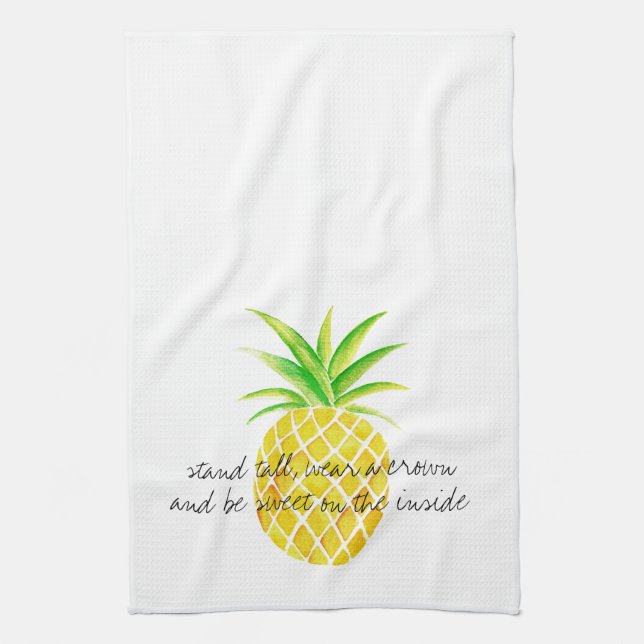 Ananas-Aquarell-Stand-hohe Abnutzung eine Krone Handtuch (Vertikal)