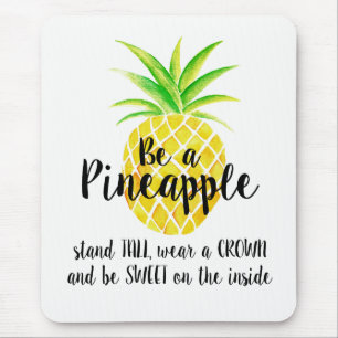 Ananas-Aquarell-Stand-hohe Abnutzung eine Krone Mousepad