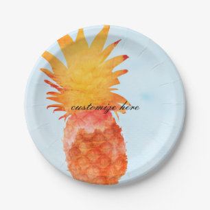 Ananas Aquarell Tropische Sommerparty Pappteller