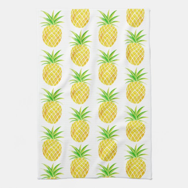 Ananas-Aquarell-tropisches Geschirrtuch (Vertikal)