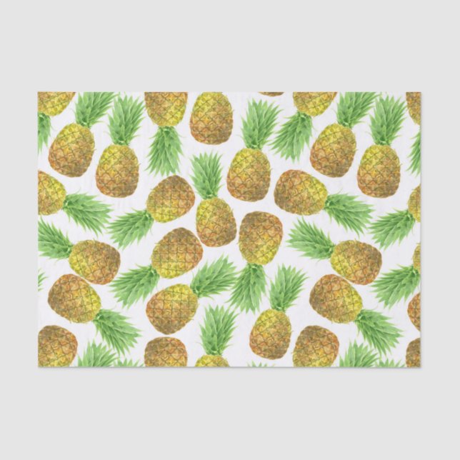 Ananas-Aquarellmuster Seidenpapier (Vorderseite)