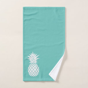 Ananas auf Aquamarin Handtuch