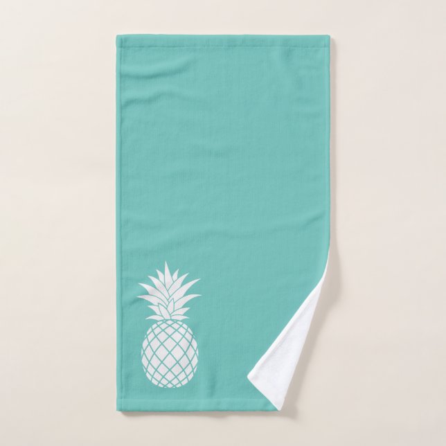 Ananas auf Aquamarin Handtuch (Handtuch)