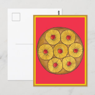 Ananas Auf dem Kopf Backkuchen Kirschen backen Des Postkarte