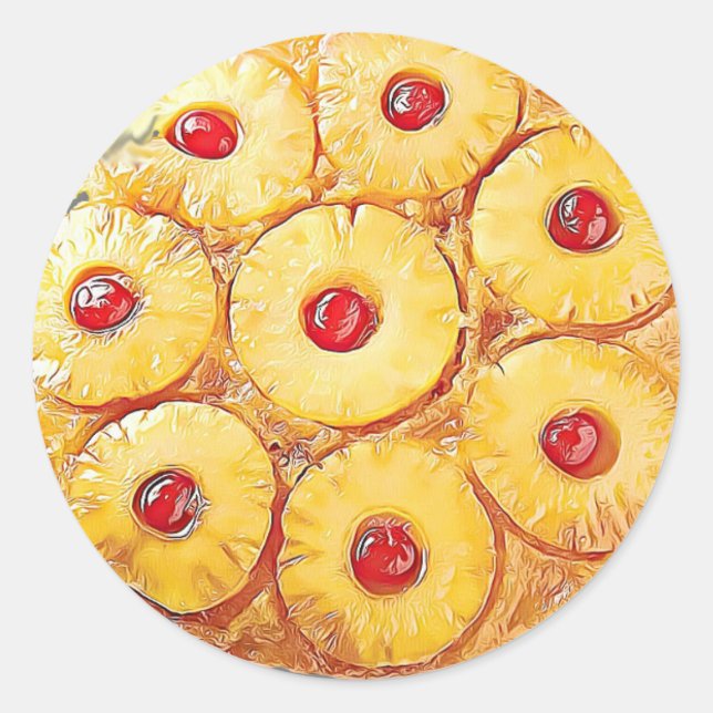 Ananas Auf dem Kopf Esskuchen Aufkleber (Vorderseite)