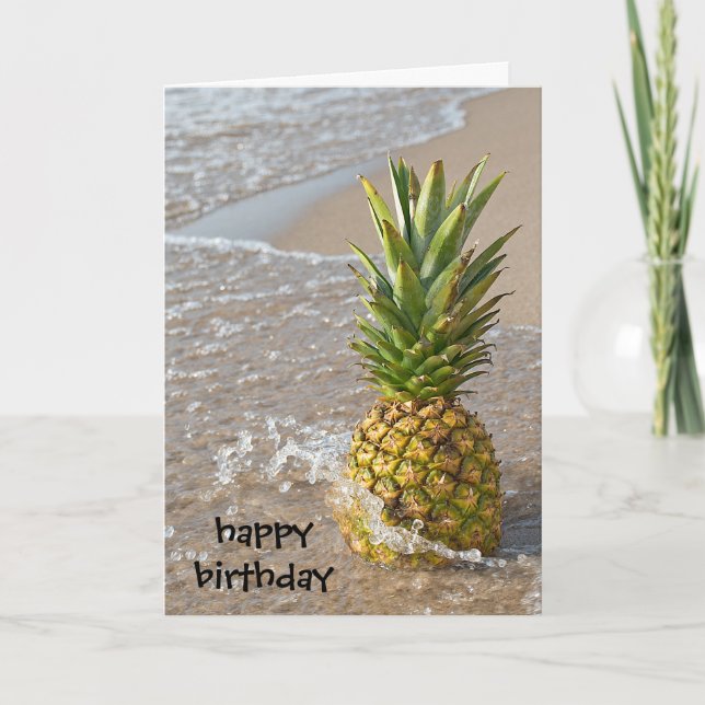 Ananas auf dem Strand Karte (Vorderseite)