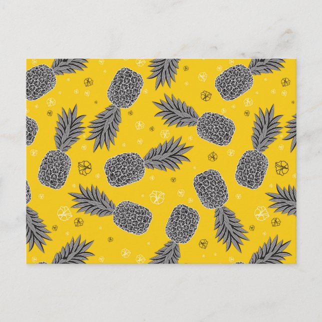 Ananas auf Gold 2 Postkarte (Vorderseite)