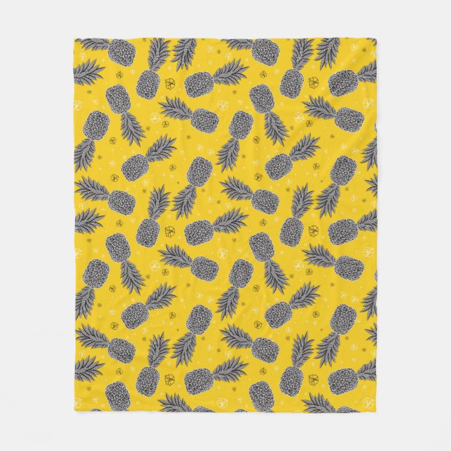 Ananas auf Gold Fleecedecke (Vorderseite)
