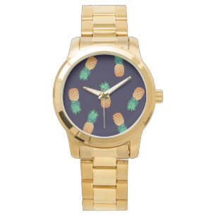 Ananas auf Marine Armbanduhr